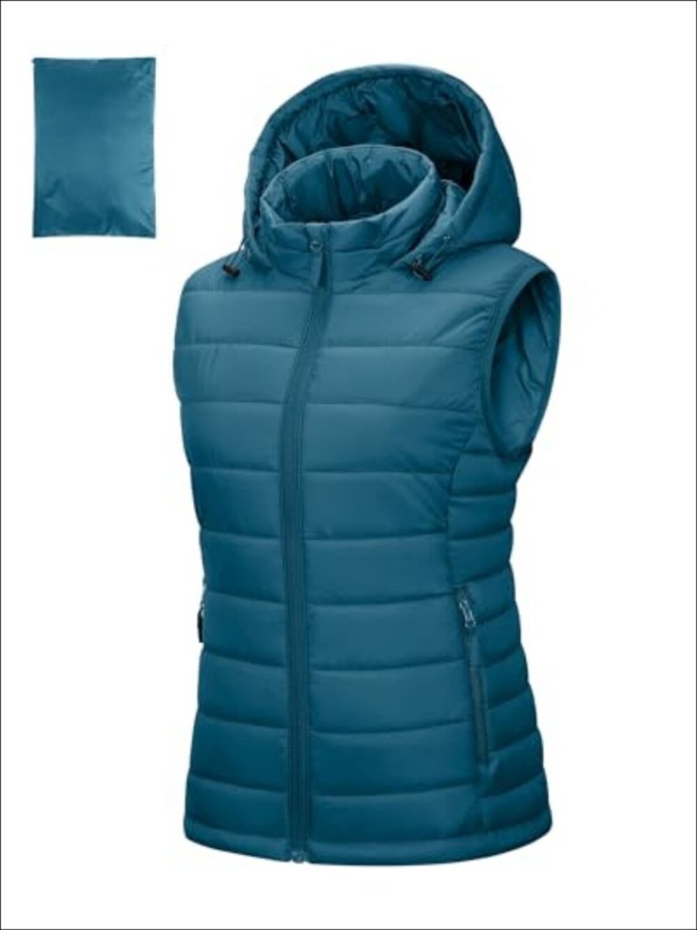 Packable Hooded Puffer Vest – Lightweight Quilted Winter Outdoor Vest